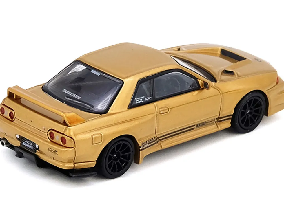 Nissan Skyline "Top Secret" BNR32 GT-R (650R) RHD (Right Hand Drive) Gold Metallic 1/64 Diecast Model Car by Inno Models