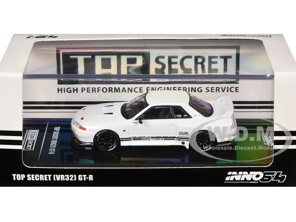 Nissan Skyline "Top Secret" (VR32) GT-R RHD (Right Hand Drive) White 1/64 Diecast Model Car by Inno Models