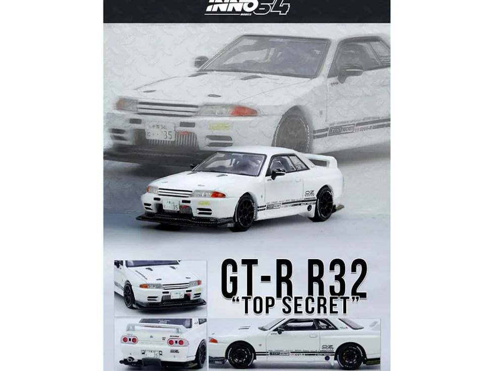 Nissan Skyline "Top Secret" (VR32) GT-R RHD (Right Hand Drive) White 1/64 Diecast Model Car by Inno Models