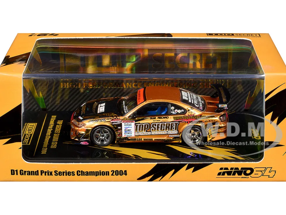 Nissan "Top Secret" Silvia (S15) RHD (Right Hand Drive) Ryuji Miki - Champion "D1 Grand Prix" (2004) 1/64 Diecast Model Car by Inno Models