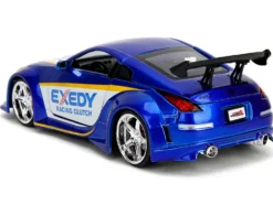 2003 Nissan 350Z "Exedy Racing Clutch" Candy Blue and White "JDM Tuners" Series 1/24 Diecast Model Car by Jada