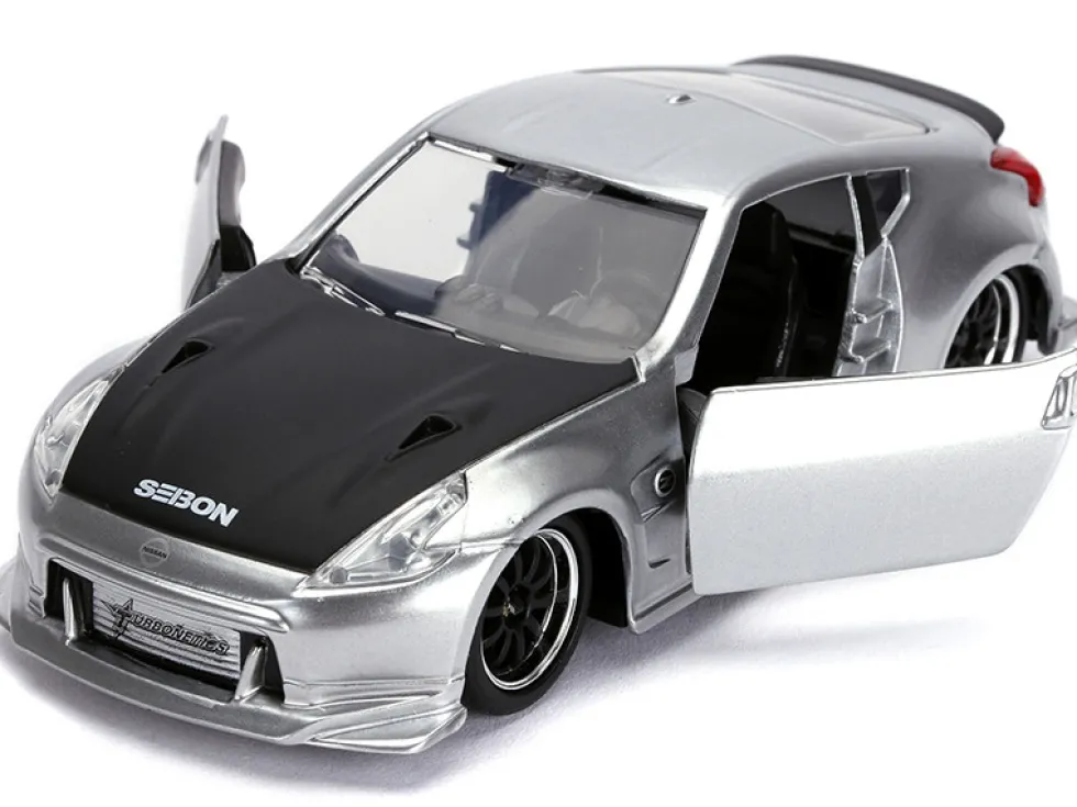 Nissan 370Z Silver Black Hood Fast & Furious Series 1/32 Diecast Model Car Jada 31852