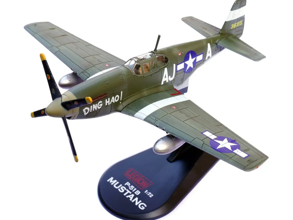 North American P-51B Mustang Aircraft "Ding Hao!, 356th Fighter Squadron, 354th Fighter Group" (1944) United States Army Air Forces 1/72 Diecast Model Airplane by Legion