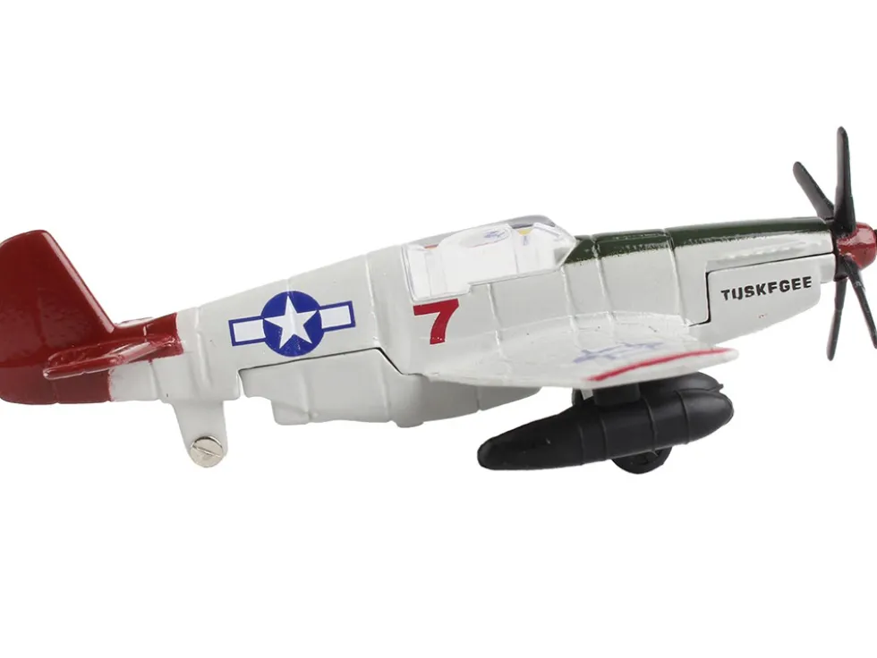 North American P 51C Mustang Fighter Aircraft Gray Tuskegee Airmen United States Army Air Force with Runway Section Diecast Model Airplane Runway24 RW190
