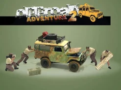 Off-Road Adventure 2 6 piece Diecast Set 4 Male Figurines 2 Accessories Limited Edition 4800 pieces Worldwide 1/64 Scale Models American Diorama 76496