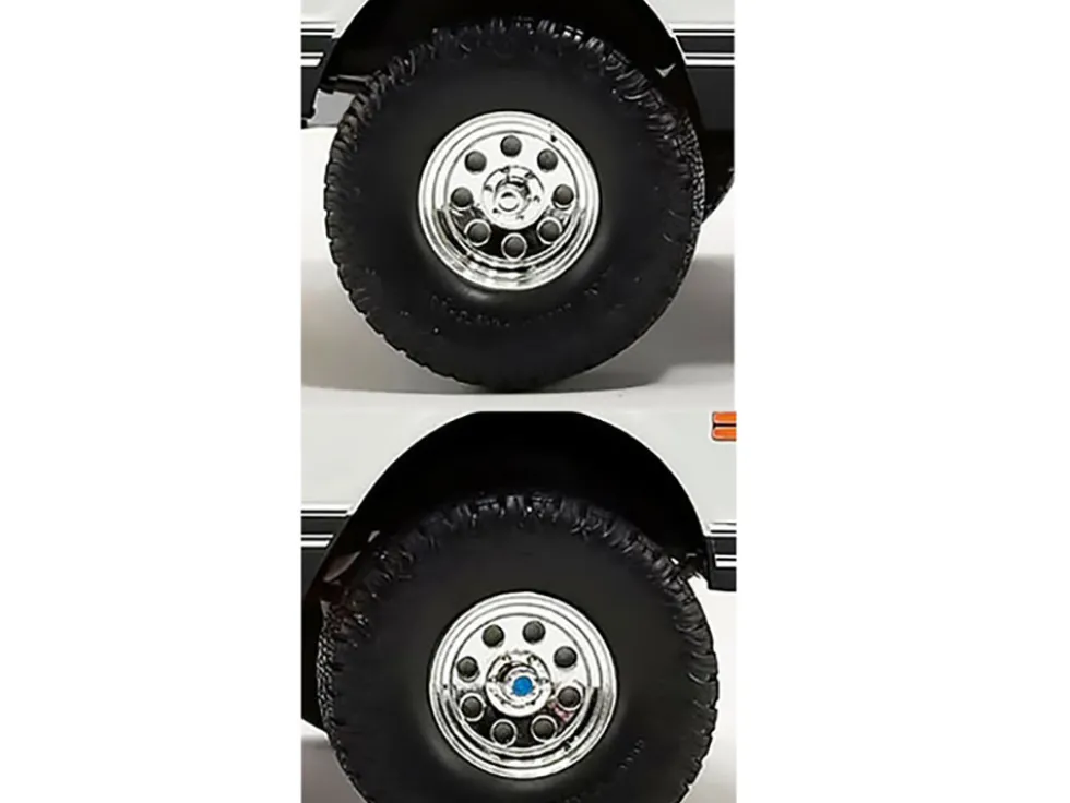 Offroad 35" Mag Wheel and Tire Set of 4 pieces from 1971 Chevrolet K5 Blazer for 1/18 Scale Models by ACME