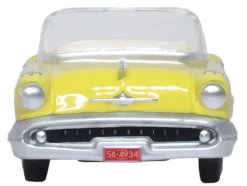 1957 Oldsmobile 88 Convertible Coronado Yellow 1/87 HO Scale Diecast Model Car Oxford Diecast 87OC57001