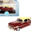 1950 Oldsmobile Rocket 88 Coupe Chariot Red Canto Cream Top 1/87 HO Scale Diecast Model Car Oxford Diecast 87OR50001
