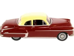 1950 Oldsmobile Rocket 88 Coupe Chariot Red Canto Cream Top 1/87 HO Scale Diecast Model Car Oxford Diecast 87OR50001