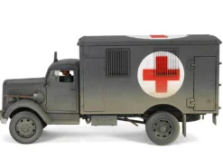 Opel Blitz Kfz 305 Ambulance Gray Weathered German Army Armoured Fighting Vehicle Series 1/32 Diecast Model Forces of Valor FOV-801101B