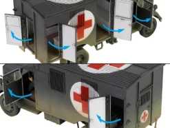 Opel Blitz Kfz 305 Ambulance Gray Weathered German Army Armoured Fighting Vehicle Series 1/32 Diecast Model Forces of Valor FOV-801101B