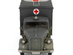 Opel Blitz Kfz 305 Ambulance Gray Weathered German Army Armoured Fighting Vehicle Series 1/32 Diecast Model Forces of Valor FOV-801101B
