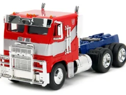 Optimus Prime Tractor Truck Red and Blue with Silver Stripes Transformers Rise of the Beasts 2023 Movie Hollywood Rides Series 1/32 Diecast Model Car Jada 34257