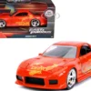 Orange Julius' Mazda RX-7 Orange Metallic Graphics Fast & Furious Series 1/32 Diecast Model Car Jada 31442