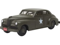 1942 Packard Clipper Touring Sedan "US Army Staff Car" Olive Drab 1/87 (HO) Scale Diecast Model Car by Oxford Diecast
