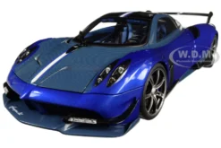 Pagani Huayra BC Blu Francia Candy Blue Carbon Accents 1/18 Model Car Autoart 78277