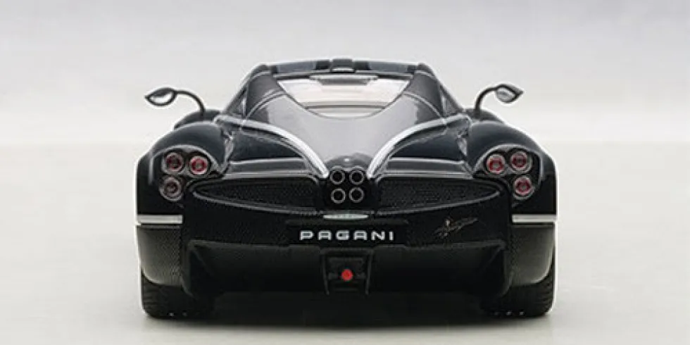 Pagani Huayra Black with Silver Stripes 1/43 Diecast Model Car Autoart 58209