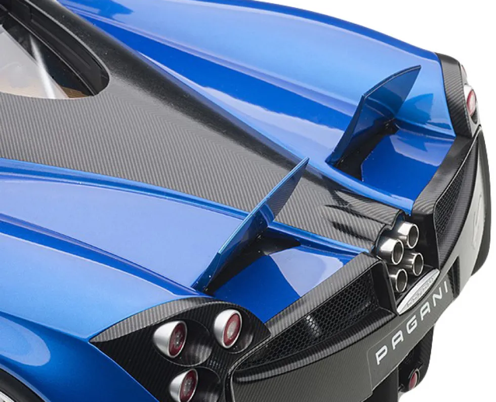 Pagani Huayra Metallic Blue Black Top Silver Wheels 1/12 Model Car Autoart 12232
