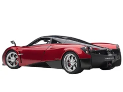 Pagani Huayra Metallic Red Carbon Top Silver Wheels 1/12 Model Car Autoart 12234