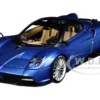 Pagani Huayra Roadster Blue Tricolore Carbon Fiber Black Top Luggage Set 1/18 Model Car Autoart 78286