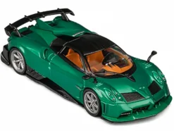 Pagani Imola Emerald Green Metallic with Carbon Top and Extra Wheels 1/64 Diecast Model Car by CM Model