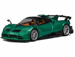 Pagani Imola Emerald Green Metallic with Carbon Top and Extra Wheels 1/64 Diecast Model Car by CM Model