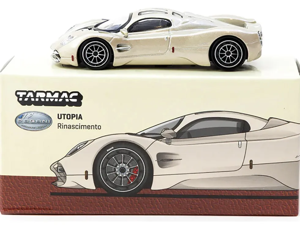 Pagani Utopia Rinascimento Silver Metallic "Global64" Series 1/64 Diecast Model by Tarmac Works