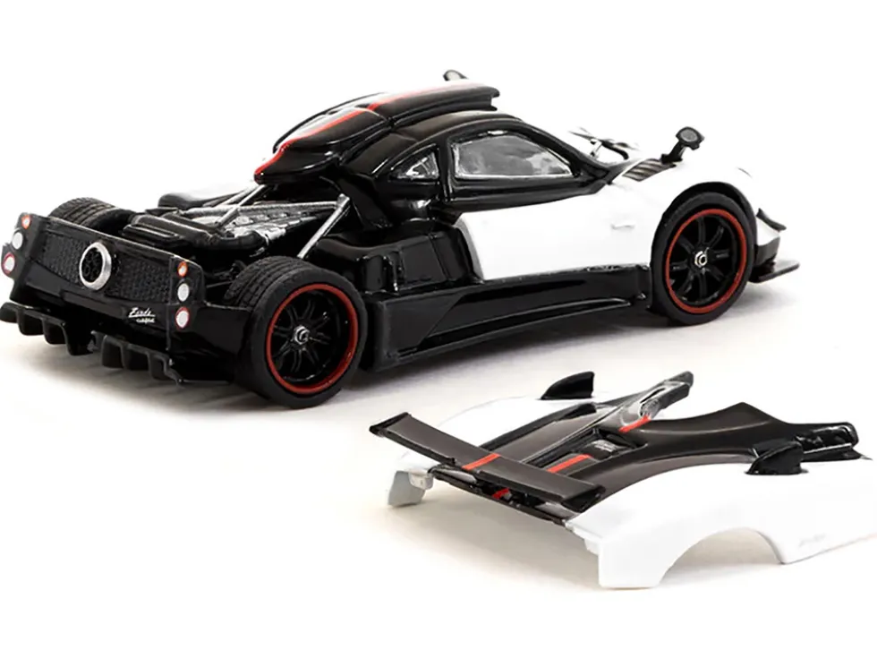 Pagani Zonda Cinque Bianco Benny White Black Global64 Series 1/64 Diecast Model Car Tarmac Works T64G-TL021-WH
