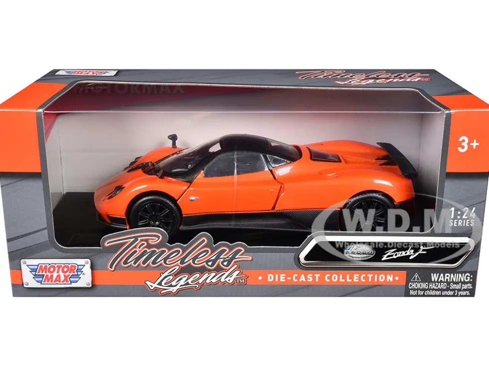 Pagani Zonda F Orange 1/24 Diecast Car Model Motormax 73369