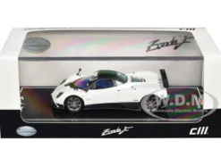 Pagani Zonda F Pearl White with Black Top 1/64 Diecast Model Car by CM Model