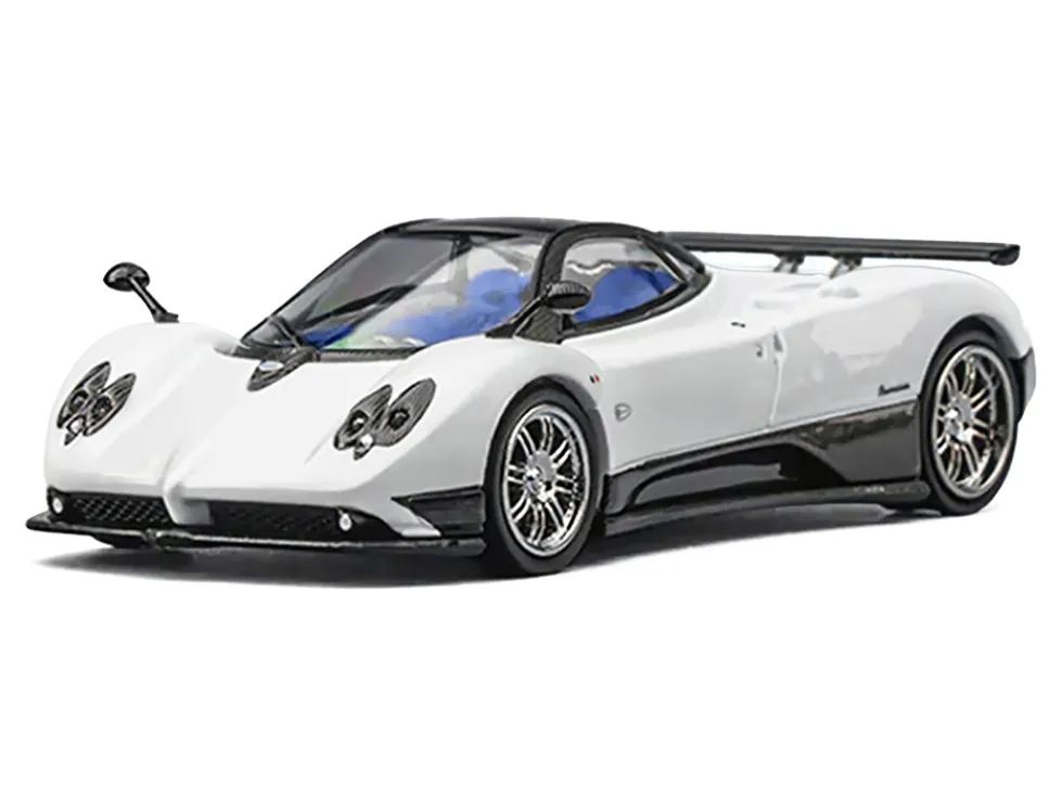 Pagani Zonda F Pearl White with Black Top 1/64 Diecast Model Car by CM Model