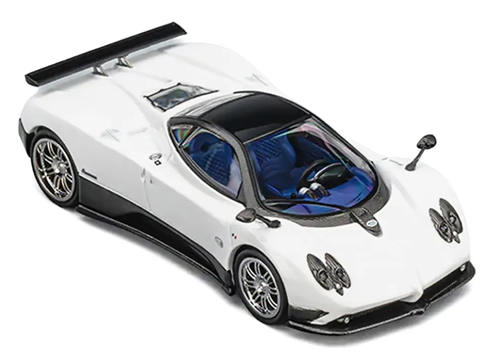 Pagani Zonda F Pearl White with Black Top 1/64 Diecast Model Car by CM Model