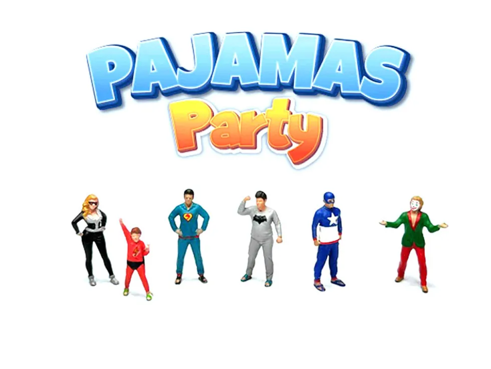 Pajamas Party 6 piece Diecast Figure Set (6 Figures) Limited Edition for 1/64 Scale Models by American Diorama