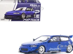 Pandem Civic EG6 RHD (Right Hand Drive) Blue Metallic 1/64 Diecast Model Car by Pop Race