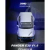Pandem E30 M3 Silver Metallic and Dark Blue 1/64 Diecast Model Car by Inno Models