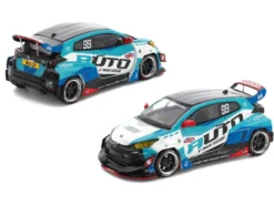 Pandem GR Yaris RHD (Right Hand Drive) #99 "Auto Finesse" Blue and White with Graphics "Enigma Exclusive Edition" 1/64 Diecast Model Car by Pop Race
