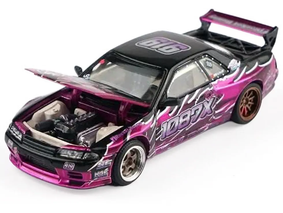 Pandem R32 "Echo Gao - 1087X" Black and Purple 1/64 Diecast Model Car by XCarToys