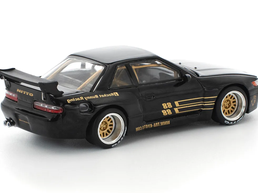 Pandem S13 RHD (Right Hand Drive) Black with Gold Accents 1/64 Diecast Model Car by Pop Race