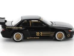 Pandem S13 RHD (Right Hand Drive) Black with Gold Accents 1/64 Diecast Model Car by Pop Race