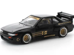 Pandem S13 RHD (Right Hand Drive) Black with Gold Accents 1/64 Diecast Model Car by Pop Race