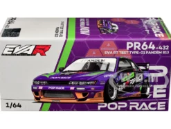 Pandem S13 RHD (Right Hand Drive) "EVA RT Test Type-01" Purple Metallic with Graphics 1/64 Diecast Model Car by Pop Race