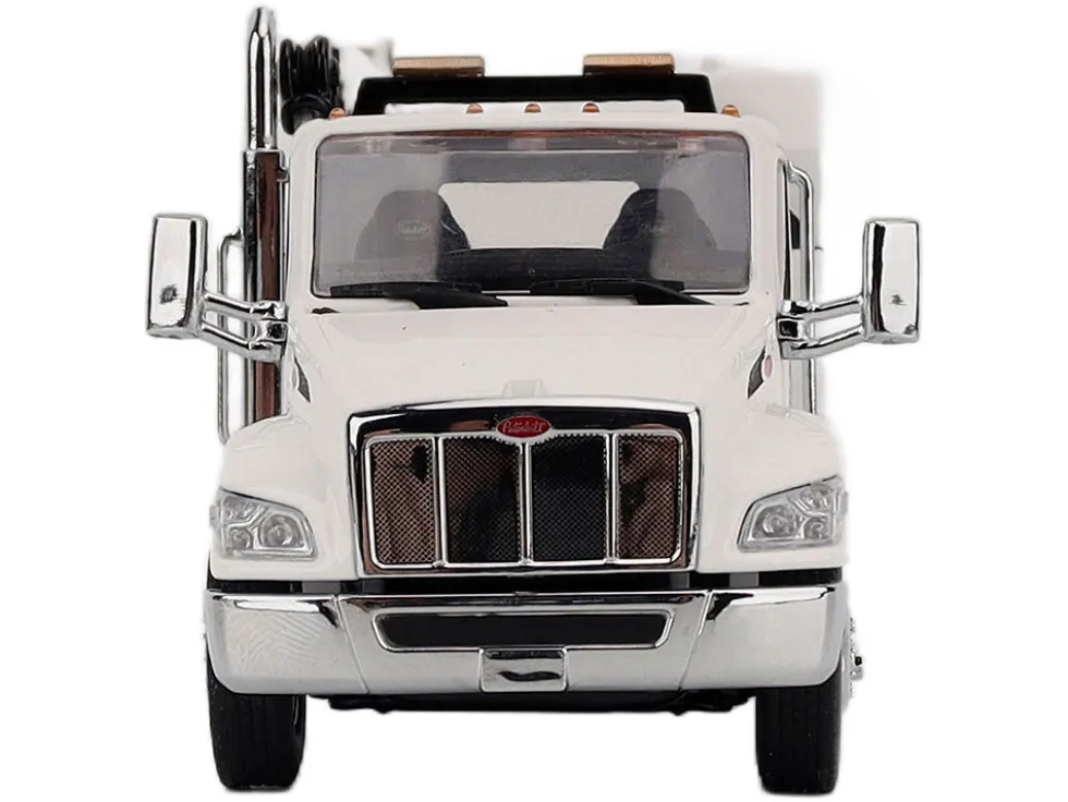 Peterbilt 536 Auto-Crane Titan 85-Body HC14-Crane Work Truck with Miller EnPak White "Transport Series" 1/50 Diecast Model by Diecast Masters