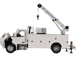 Peterbilt 536 Auto-Crane Titan 85-Body HC14-Crane Work Truck with Miller EnPak White