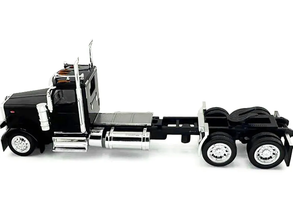 Peterbilt 589 2-Axel Day Cab Black 1/87 (HO) Plastic Model Car by HO Logistics