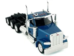 Peterbilt 589 3-Axel Day Cab Blue Metallic 1/87 (HO) Plastic Model Car by HO Logistics