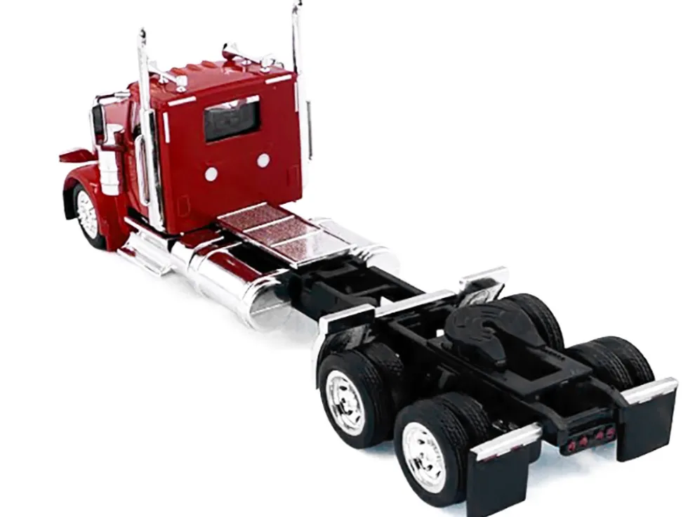 Peterbilt 589 2-Axel Day Cab Red 1/87 (HO) Plastic Model Car by HO Logistics