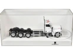 Peterbilt 589 3-Axel Day Cab White 1/87 (HO) Plastic Model Car by HO Logistics