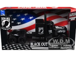 Peterbilt Custom Truck Black Out "POW-MIA You Are Not Forgotten" 1/32 Diecast Model by New Ray