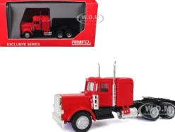 Peterbilt Long Tractor Red 1/87 (HO) Plastic Model Car by Promotex