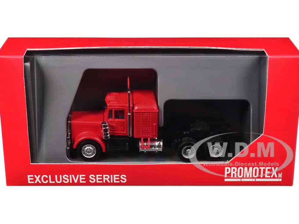 Peterbilt Long Tractor Red 1/87 (HO) Plastic Model Car by Promotex